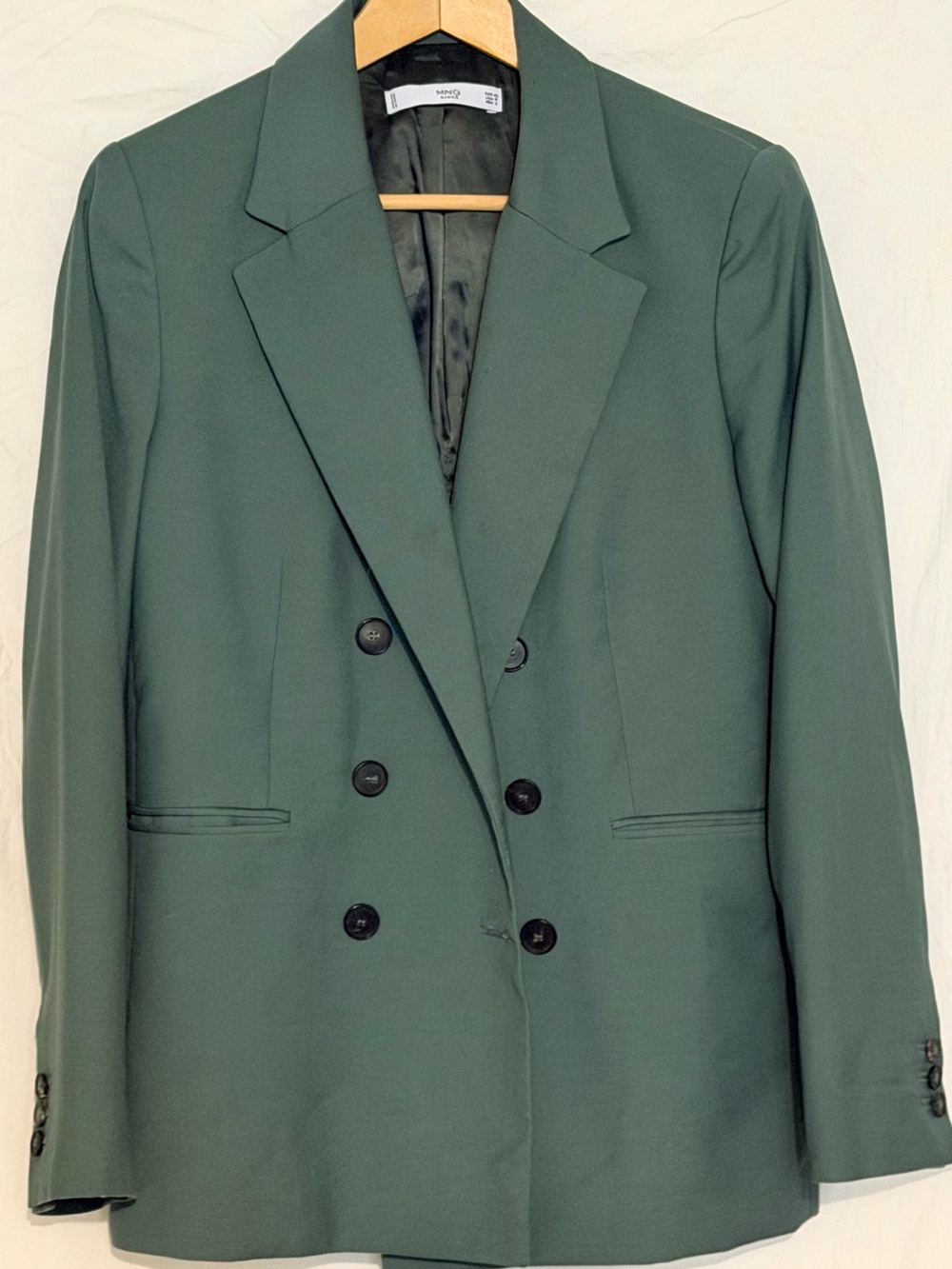 MANGO MNG light Sage Green Double Breasted Blazer Jacket Coat Women’s US 10